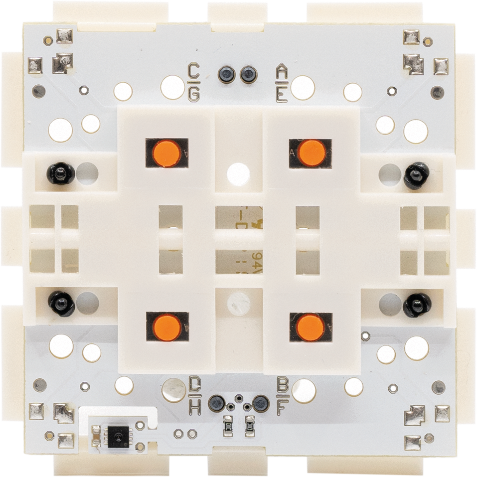 Tasteraufsatz für KNX Busankoppler | 4fach | °C | r.F.