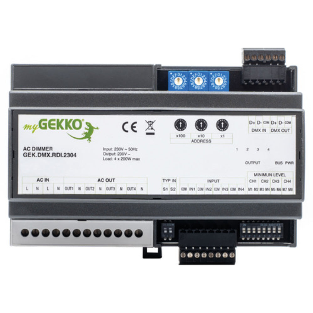 DMX Dimmer REG 4 Kanal 230V/200W