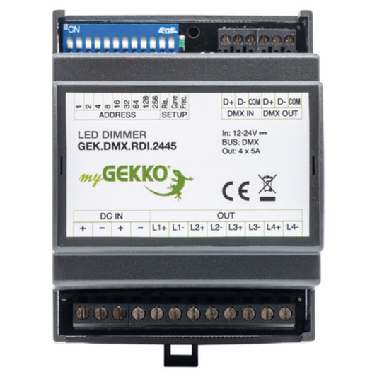 DMX Dimmer REG 4 Kanal 12-24VDC/ 5A