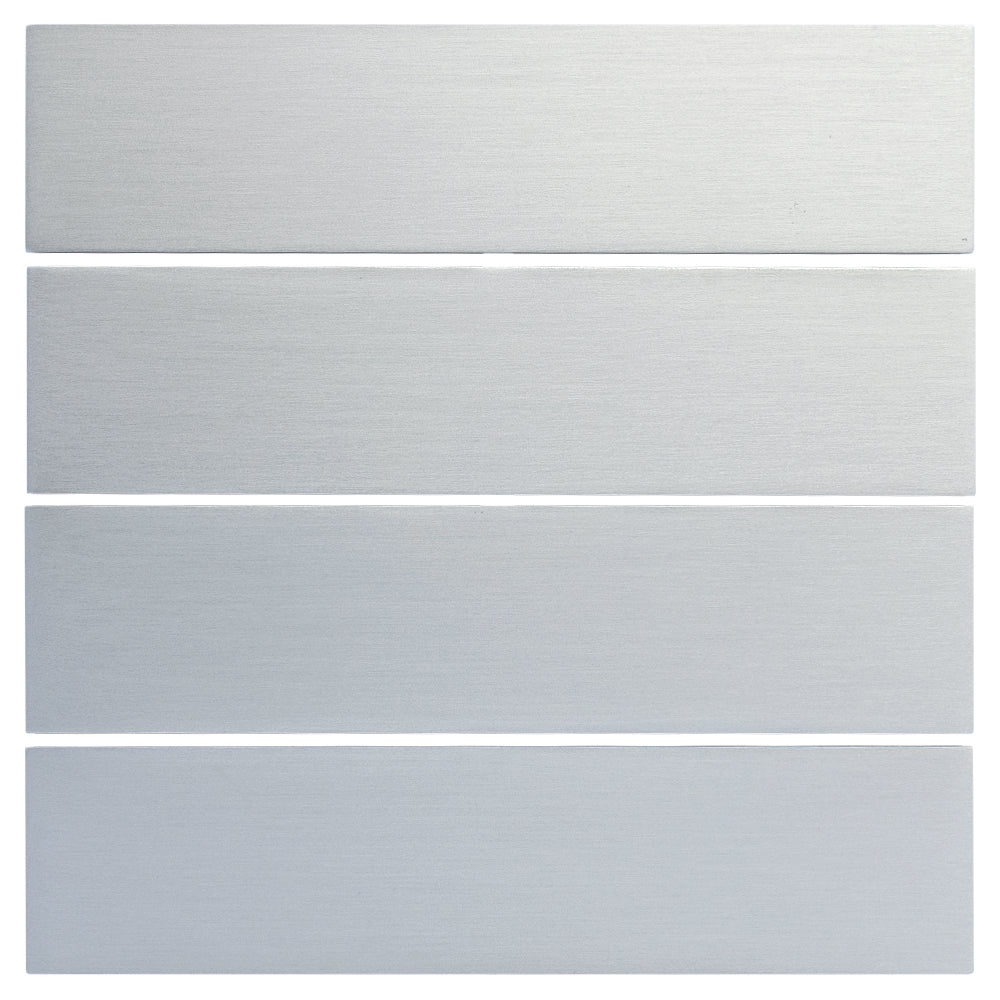 Set vier Wippen rechteckig 80x20 mm für Taster | 8fach | Alu satiniert