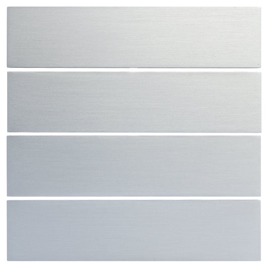 Set vier Wippen rechteckig 80x20 mm für Taster | 8fach | Alu satiniert
