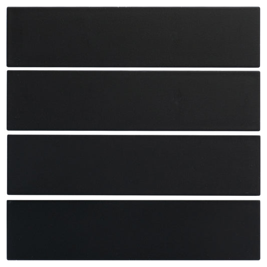 Set vier Wippen rechteckig 80x20 mm für Taster | 8fach | Schwarz