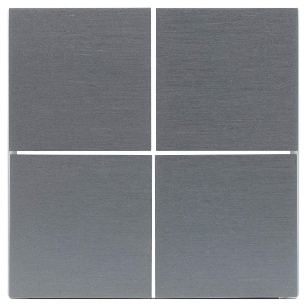 Set vier Wippen quadratisch 40x40 mm für Taster | 8fach | Titan