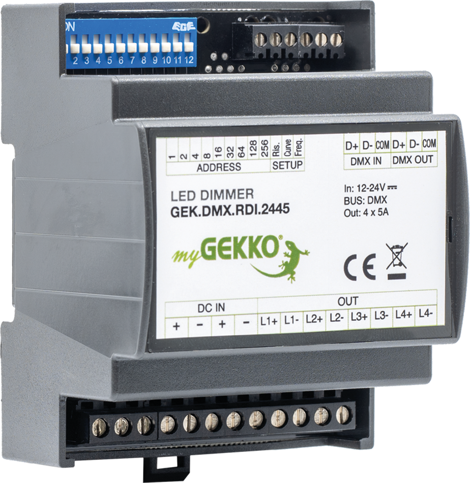 DMX Dimmer REG 4 Kanal 12-24VDC/ 5A